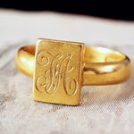 Date 1919 Glasgow Hallmark 'F.A' Signet Ring