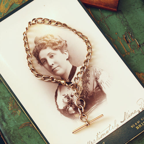 Date 1910 9ct Rose Gold Watch Chain Bracelet