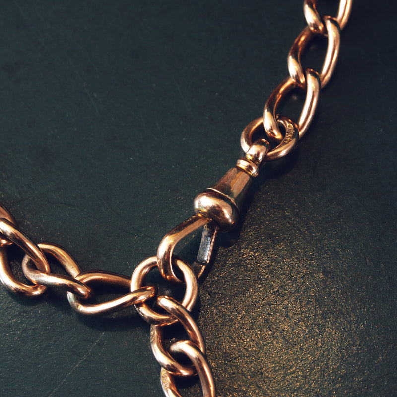 Date 1910 9ct Rose Gold Watch Chain Bracelet