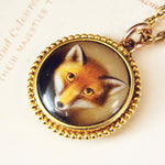 Locket Backed Miniature of a Fox Painted by W B Ford