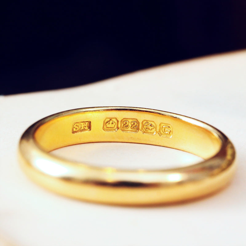 Date 1931 22ct Gold Wedding Band
