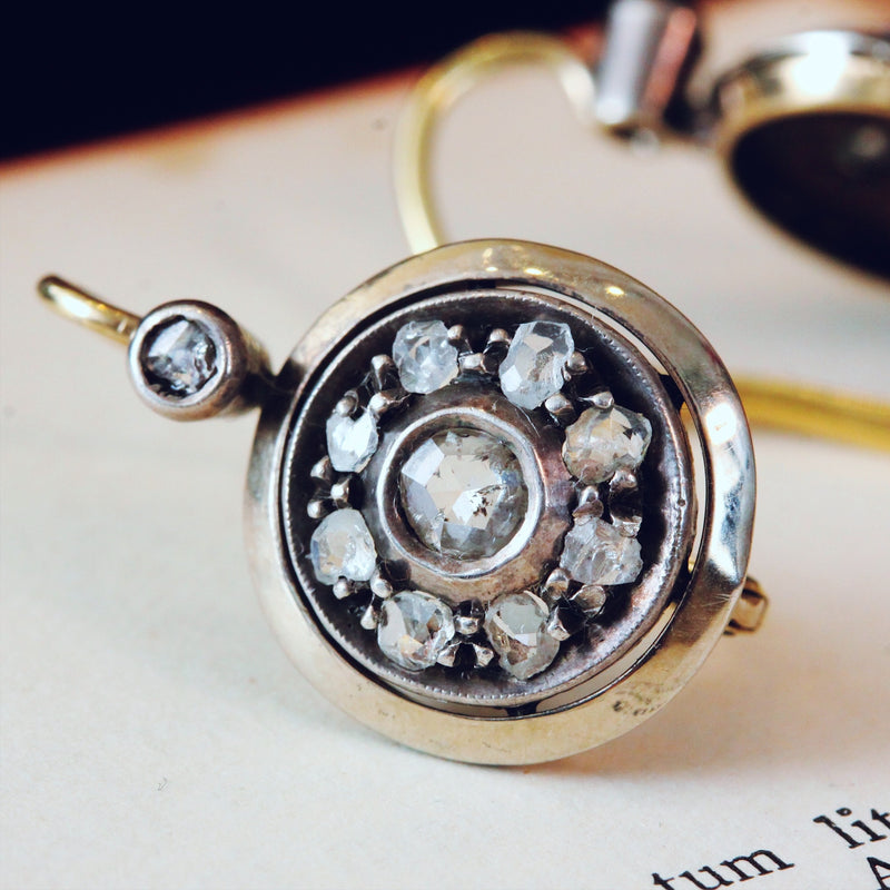 Continental Fitting Rose-Cut Diamond Earrings