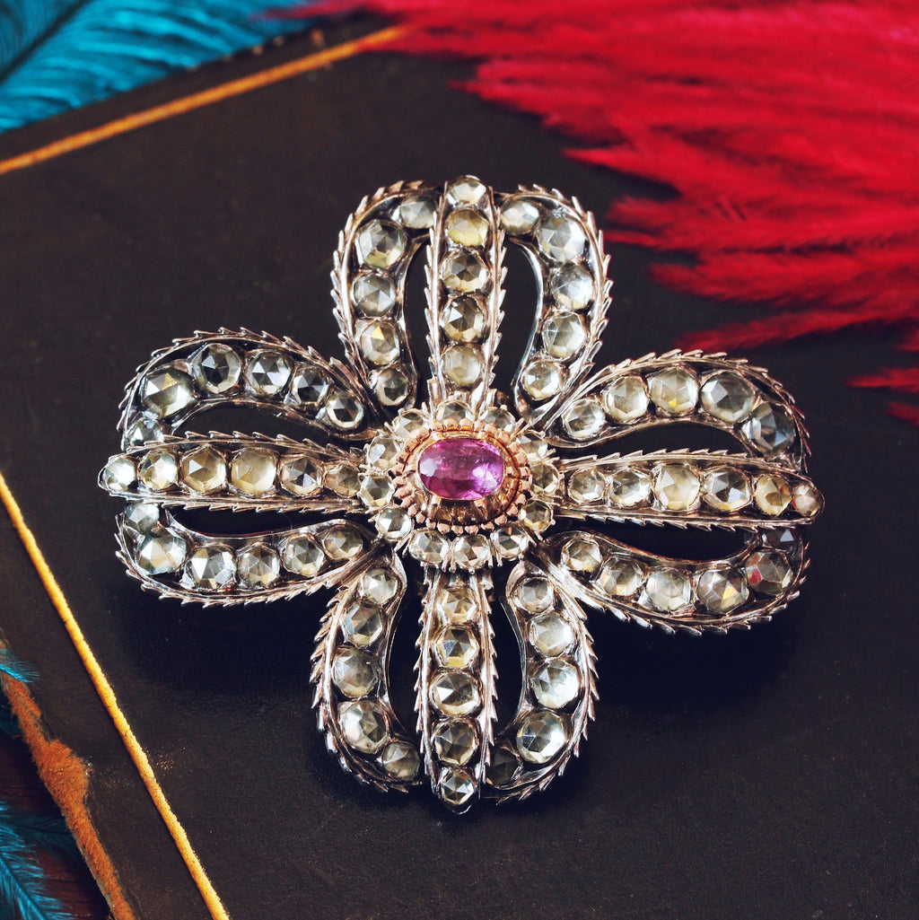 Antique Ceylonese Jargoon & Pink Ruby Brooch – Fetheray