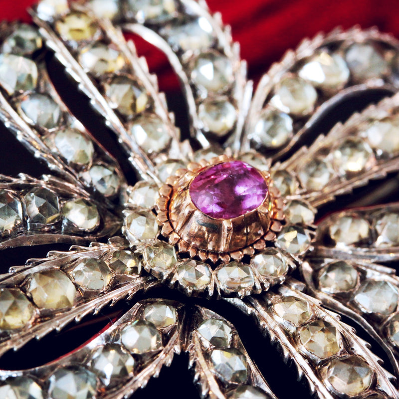 Antique ruby brooch sale