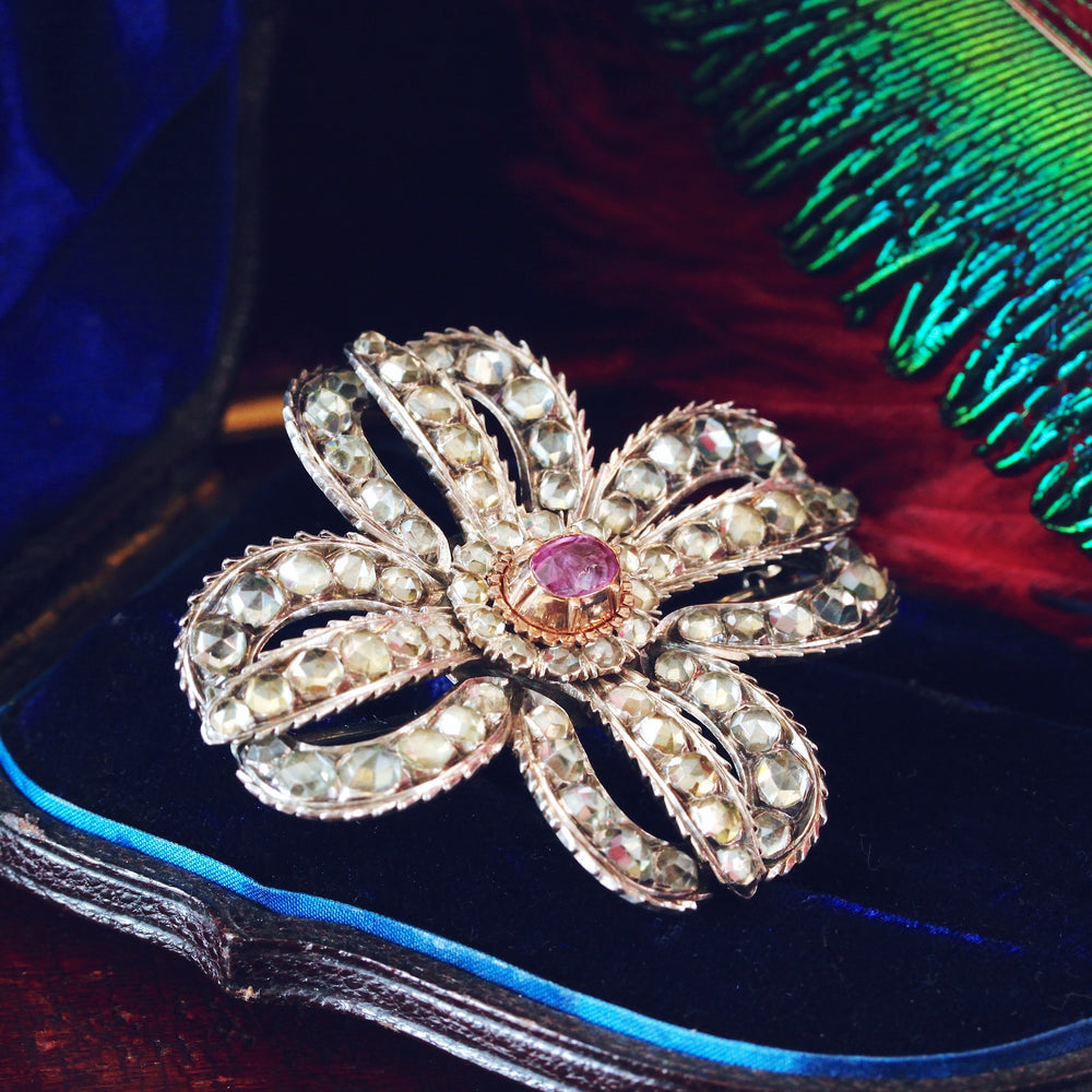Antique Ceylonese Jargoon & Pink Ruby Brooch – Fetheray