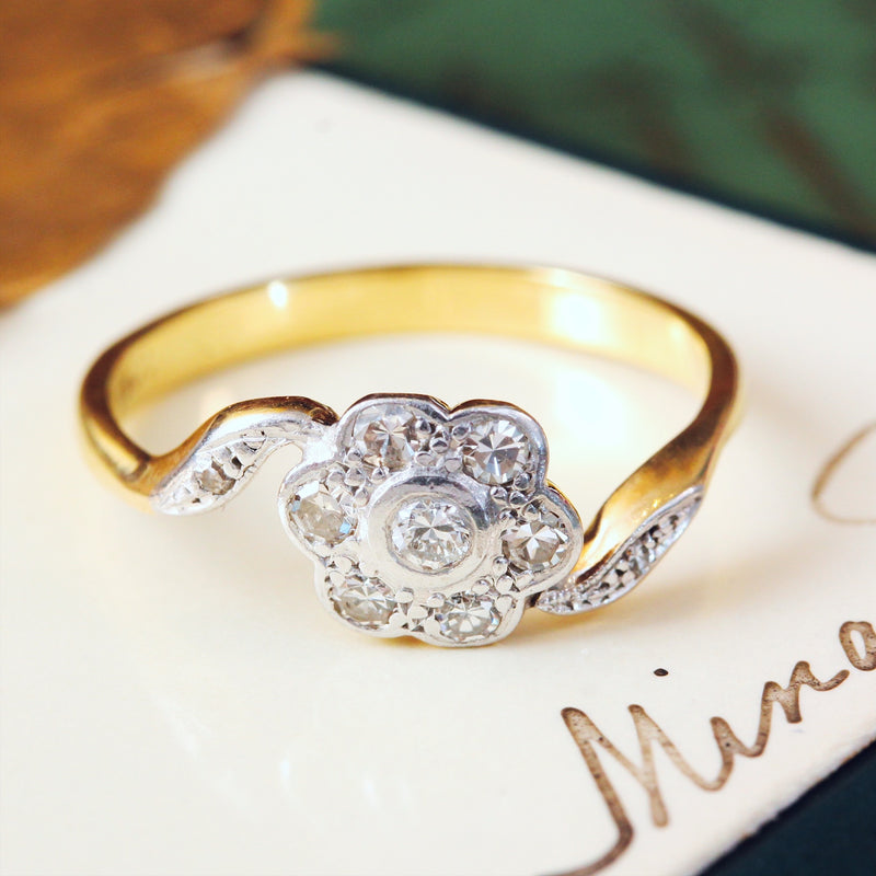 Vintage Diamond Cluster Ring