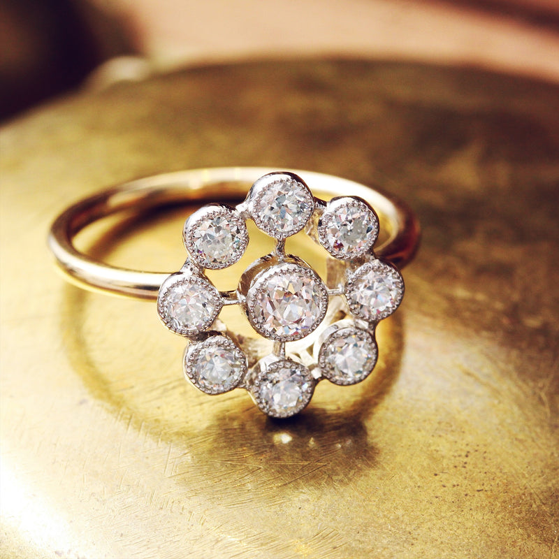 Love-liest Find; Vintage Hand Cut Diamond Halo Ring