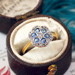 Sapphire & Diamond Cluster Ring