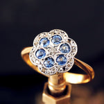 Sapphire & Diamond Cluster Ring