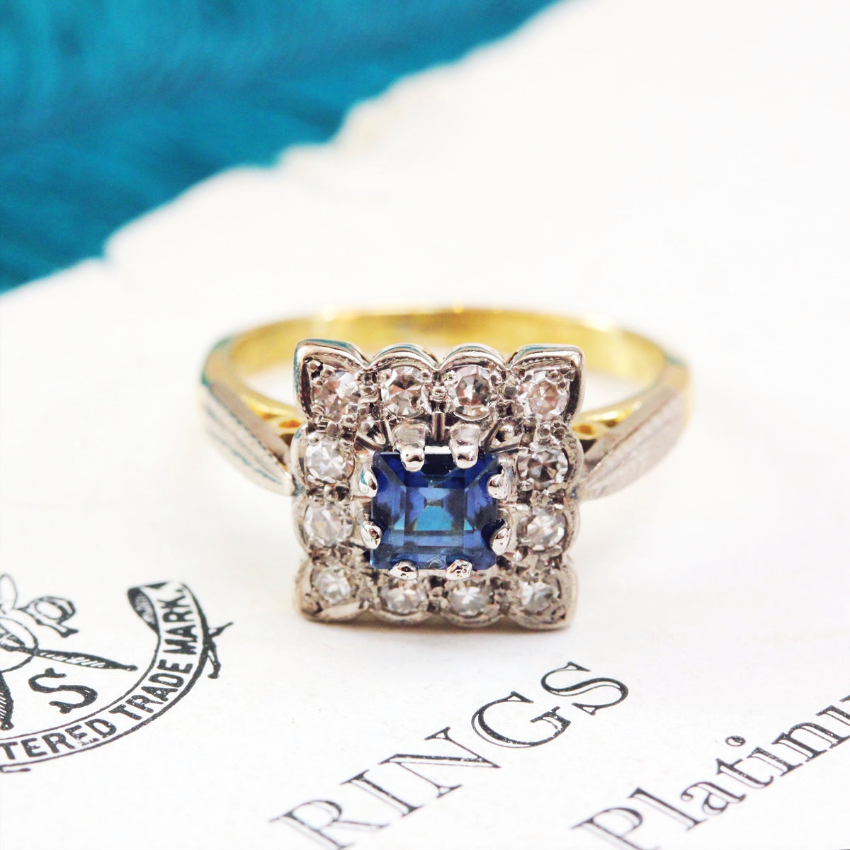 Vintage Art Deco Sapphire & Diamond Dress Ring