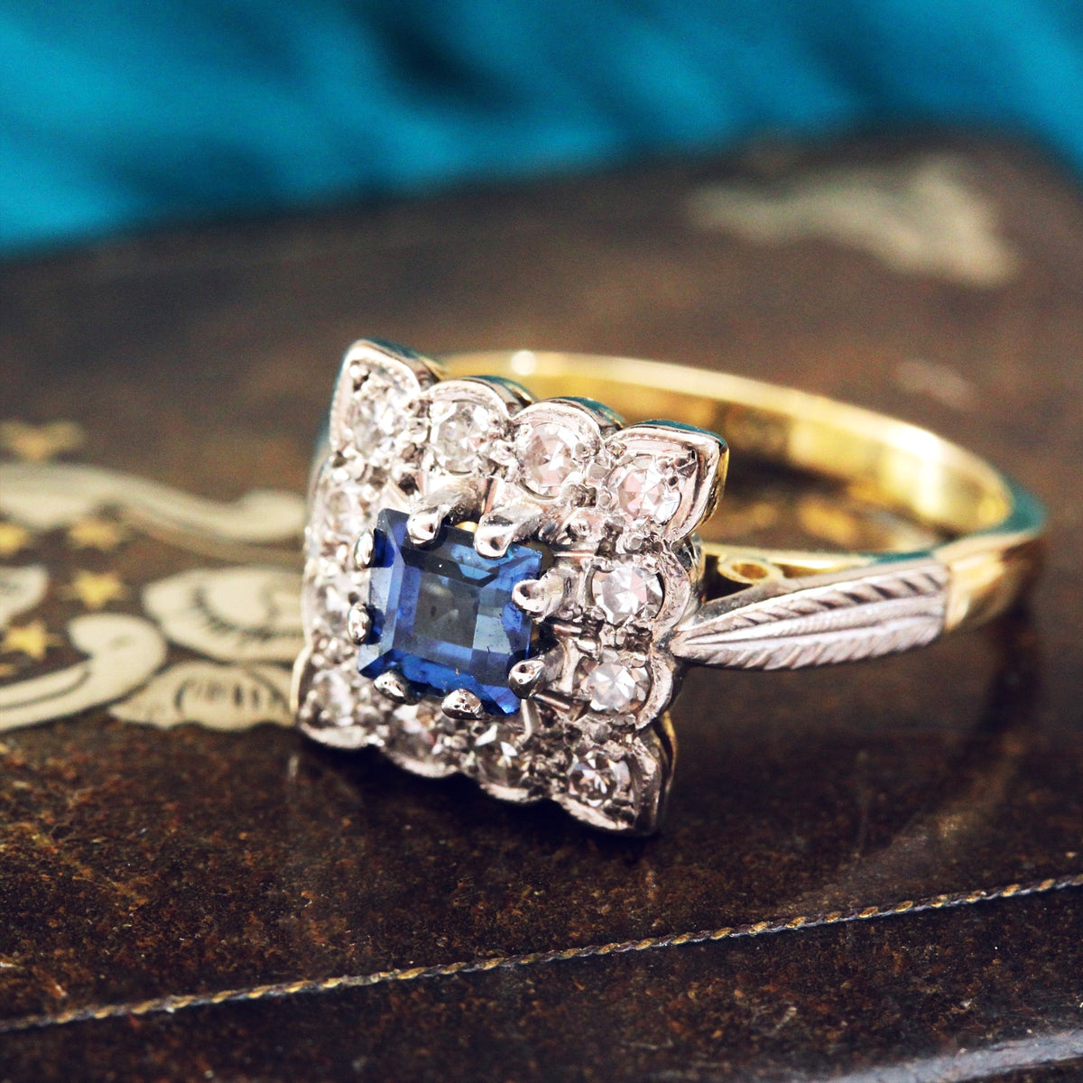 Vintage Art Deco Sapphire & Diamond Dress Ring