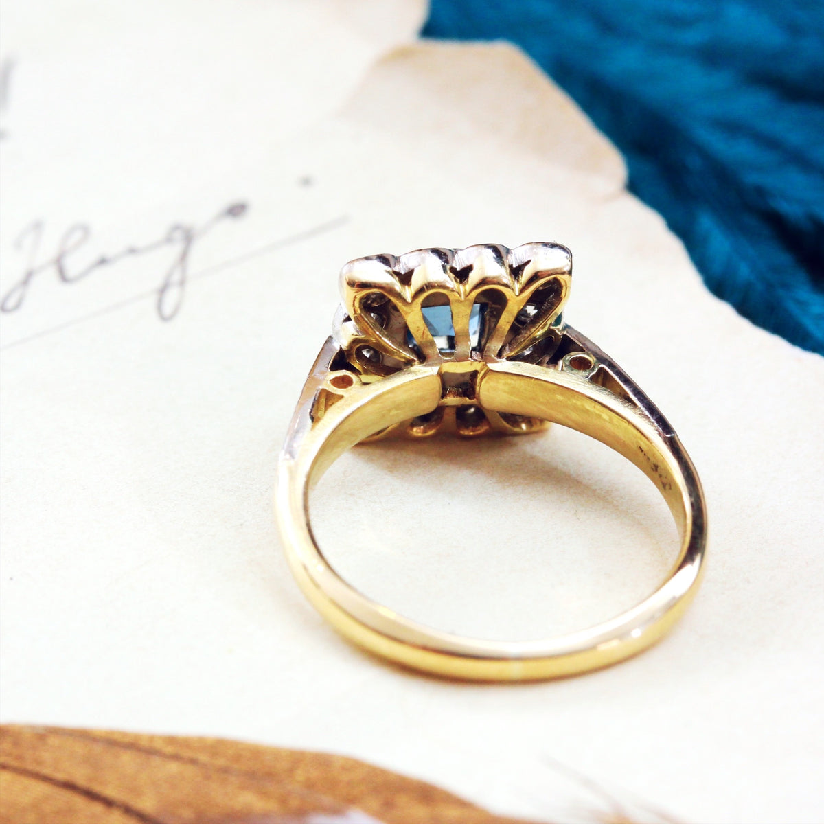 Fancy 1970's Floriate Sapphire & Diamond Dress Ring