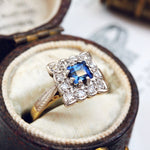 Fancy 1970's Floriate Sapphire & Diamond Dress Ring
