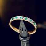 Emerald & Diamond Half Eternity Band Ring