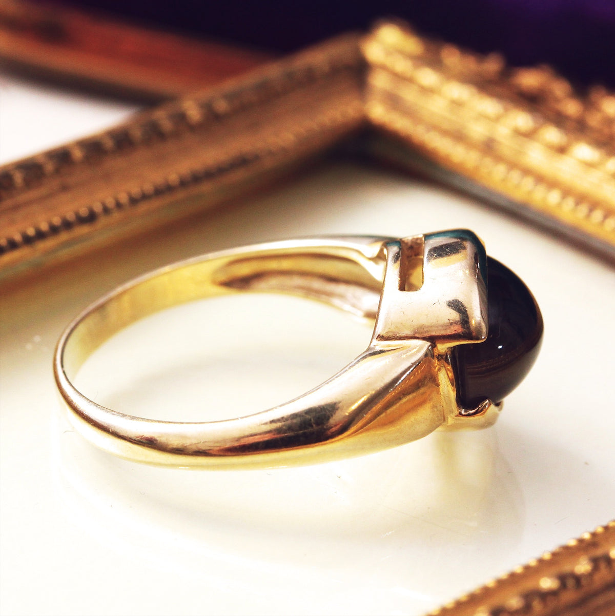 Statement 9ct Gold Cat's Eye Sillimanite Dress Ring Fetheray Statement 9ct Gold Cat's Eye Sillimanite Dress Ring Fetheray