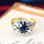 Vintage 1980's Sapphire & Diamond Ring