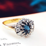 Vintage 1980's Sapphire & Diamond Ring