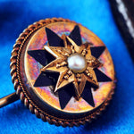 Antique Victorian 15ct Gold Star Enamelled Stick Pin