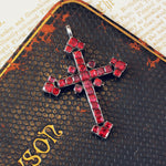 Antique Georgian Iberian Foiled Garnet Cross