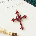 Antique Georgian Iberian Foiled Garnet Cross