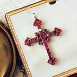 Antique Georgian Iberian Foiled Garnet Cross