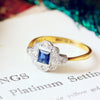 Vintage 1920's Sapphire and Diamond Engagement Ring
