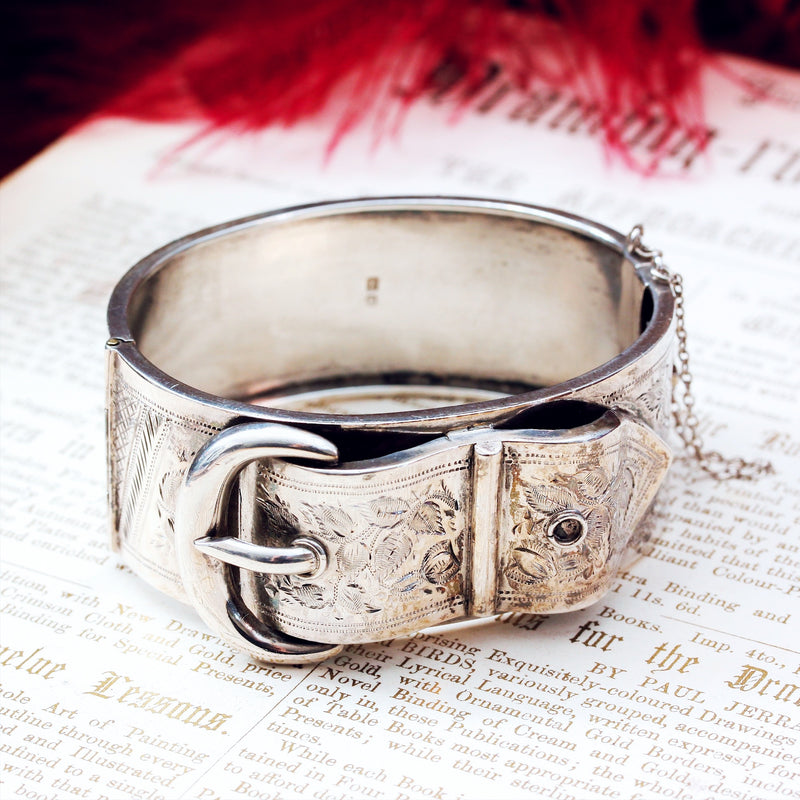 Antique Date 1886 Silver Bangle