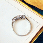 Vintage Five Stone Diamond Half Hoop Ring