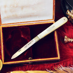 Antique Silver Fruit Knife with Mother of Pearl Handle