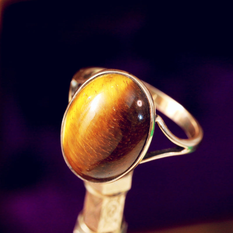 Vintage 9ct Gold & Tiger's Eye Ring