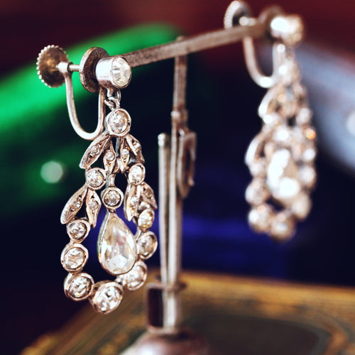 Gorgeous Georgian Style 1950's Paste Earrings