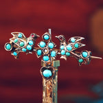Antique Victorian Turquoise Forget-me-not Brooch