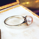 Vintage Glam! 9ct White Gold Mabe Pearl Ring