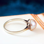 Vintage Glam! 9ct White Gold Mabe Pearl Ring