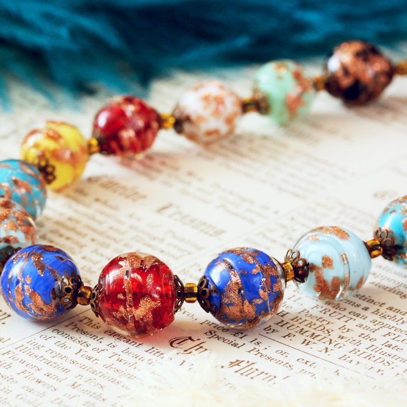 Fabulous Vintage Venetian Sommerso Glass Beads