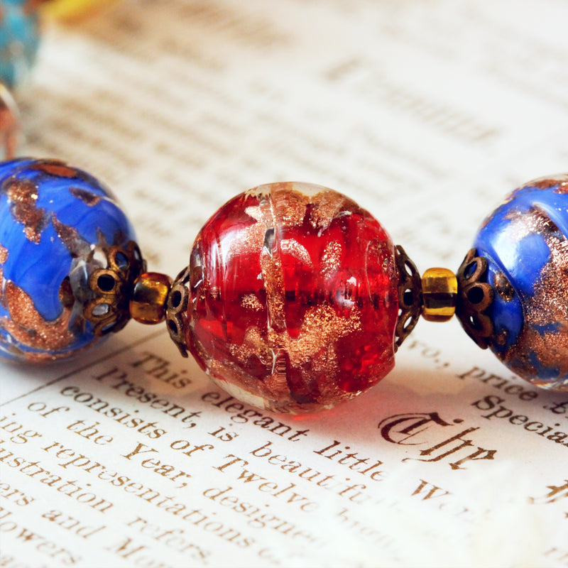 Fabulous Vintage Venetian Sommerso Glass Beads