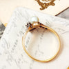 Beauteous Antique Pearl and Diamond Crossover Ring