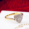Vintage Art Deco Heart Shaped Diamond Cluster Ring