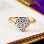 Dinky Vintage Heart Shaped Diamond Cluster Ring