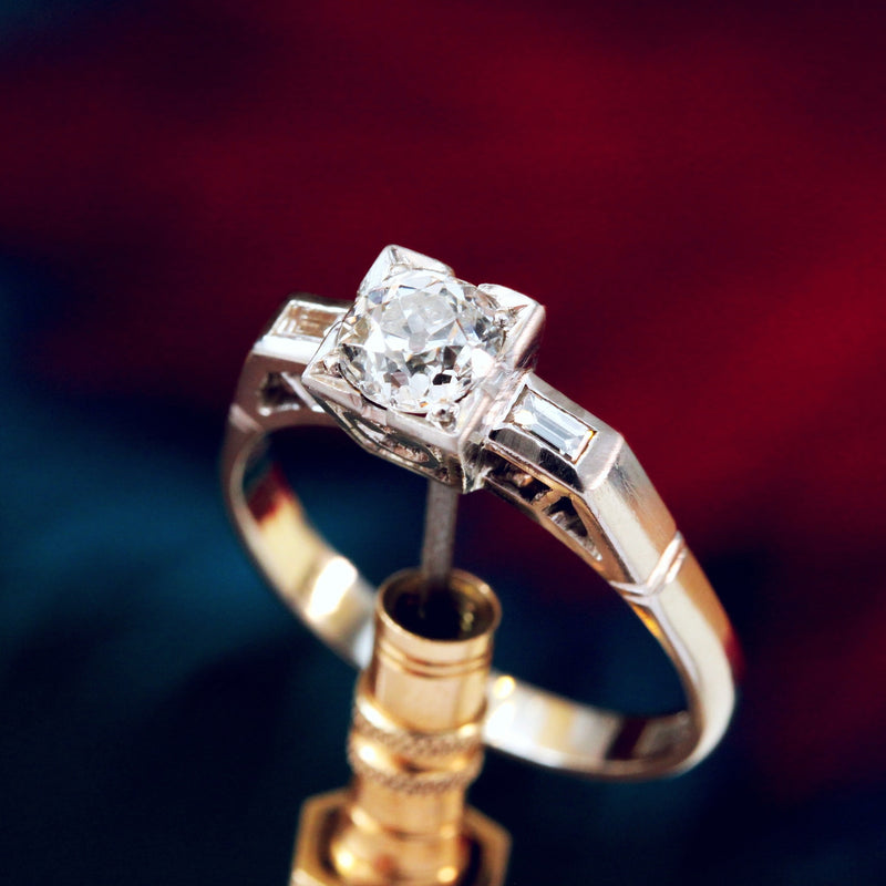 Vintage Art Deco Recycled Diamond Engagement Ring