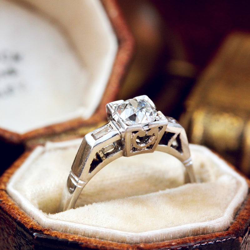 Vintage Art Deco Recycled Diamond Engagement Ring