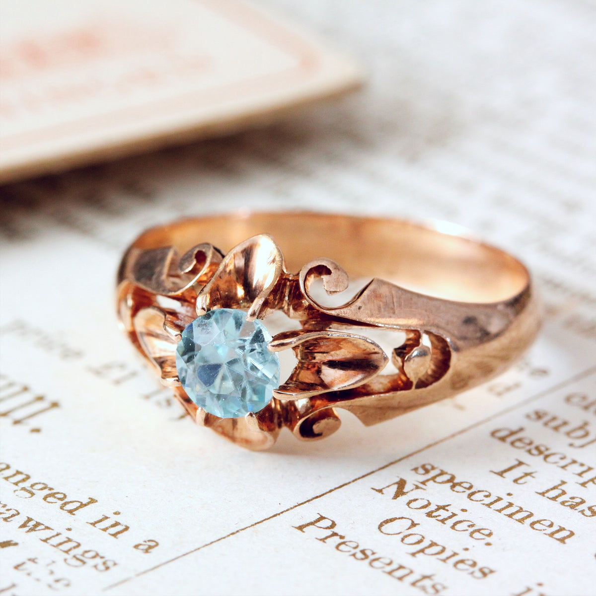 Rose Gold Topaz Ring