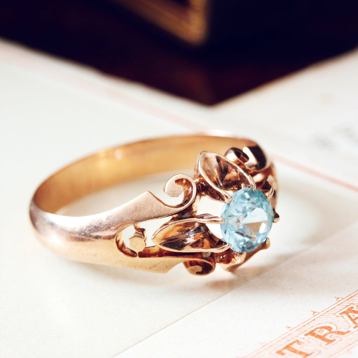Rose Gold Topaz Ring