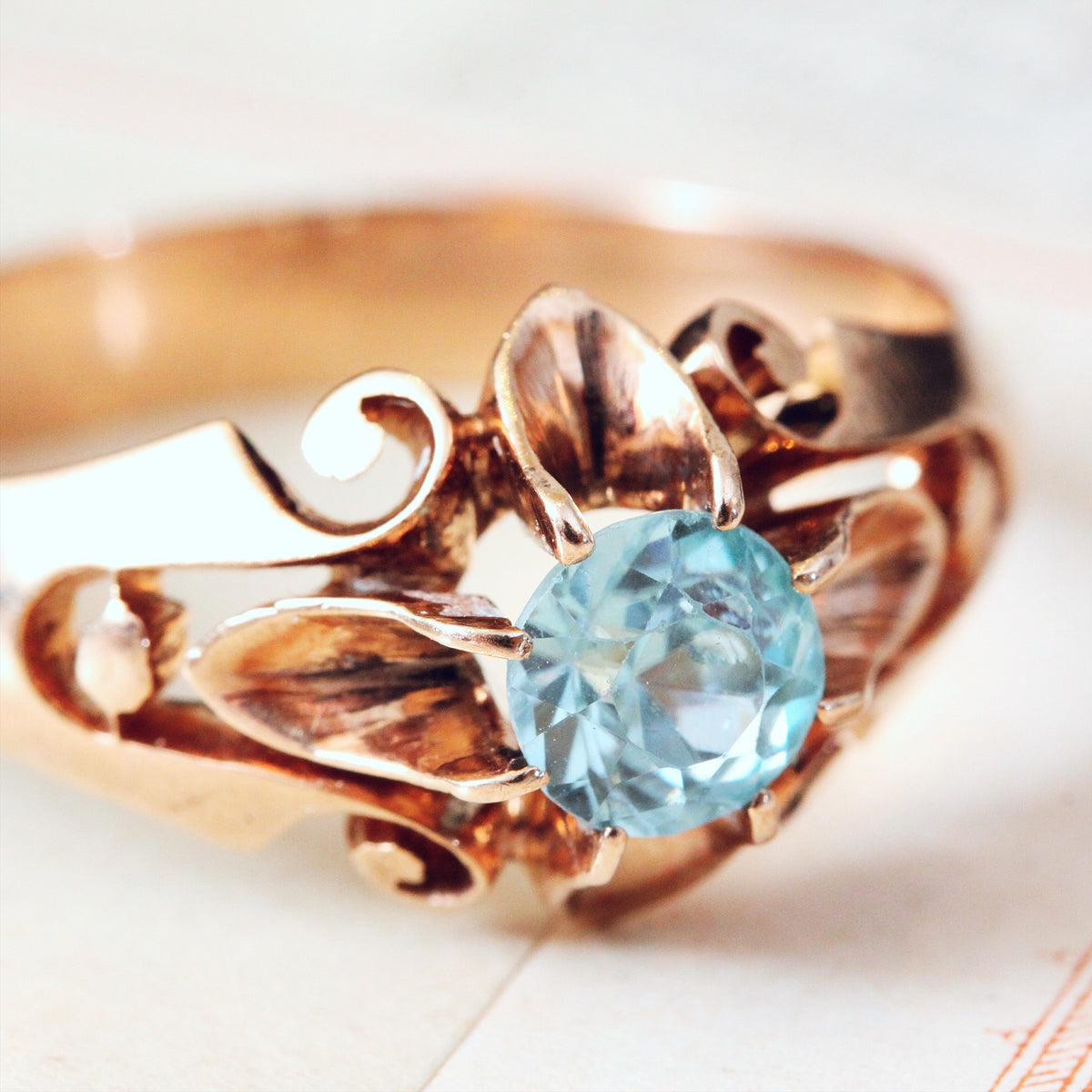 Rose Gold Topaz Ring