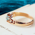 Antique Hand Carved Rose Gold Topaz Ring