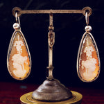 Antique Victorian Shell Cameo Earrings