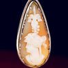 Splendid Victorian Bacchante Goddess Shell Cameo Earrings