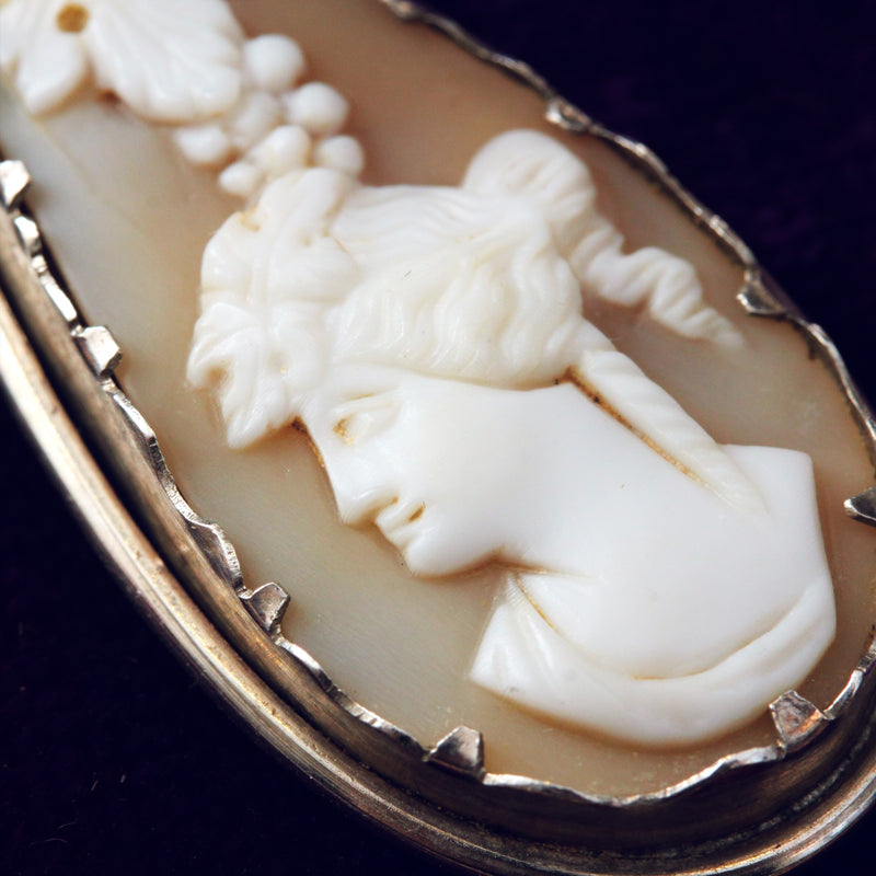 Antique Victorian Shell Cameo Earrings
