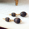 Antique Victorian 9ct Gold and Wood Earrings