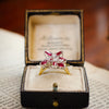 A Flirtatious Asymmetric 1980's Ruby & Diamond Cocktail Ring